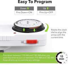 Compact 24-Hour Digital Timer with Built-in Pin Dial for Smart Automation