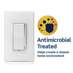 Decora Slide Dimmer Switch Antimicrobial Treated for Dimmable LED, Halogen and
