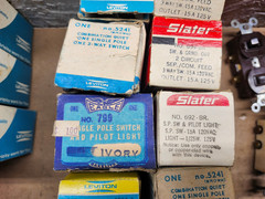 Lot Of Vintage Leviton , Slater, Pilot light switch, Wall switch New Old stock