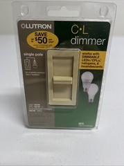 Lutron LECL-150H-IV Lumea Ivory Plastic 150W 120V 1-Pole Slide Dimmer Switch