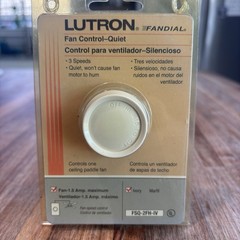Lutron FSQ-2FH-IV Ivory Fan Control Quiet 3 Speed Turn Dimmer Fandial Brand New