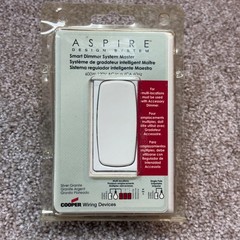 Cooper Aspire White Satin/Gray Smart Dimmer Switch 600W-120V AC Model 9534SG-K-L