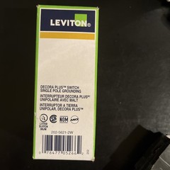 LEVITON 5621-2W 20A 120/277V DECORA PLUS ROCKER 1-POLE AC QUIET SWITCH, WHITE