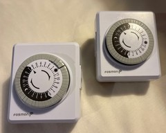 Lot Of 2 Fosmon Indoor 24 HR Programmable Dual Plug-In Mech Outlet Timers White