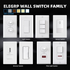 Double Toggle Light Switch, Two Single Pole Electrical Dual Light Switch, 15A, 1