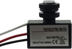 AC 90V-277V Outdoor Sensor Photoelectric Switch, 90V-277V, Black