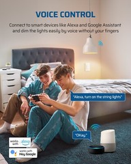 Smart Dimmer Switch with Remote, Single-Pole, Needs Neutral Wire, 2.4GHz Wi-Fi