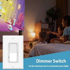 3-Way Dimmer Light Switch for LED CFL, Memory Function, 600 W Incandescent 2PK
