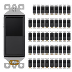20 Pack Light Switch Single Pole Light Switch Square Rocker Switch Decorative Sw
