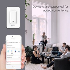 MOES WiFi Smart Light Switch No Neutral Wire Required No Capacitor Remote 2 Pack
