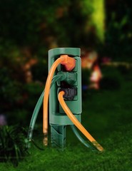 3-Outlet Outdoor Stake Timer with Swivel Grounded Plug, 10 Amp, 4-Pack
