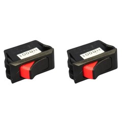 Leviton HB001 Black w/ Red Snap-In Mini Rocker Panel Switches On/Off 20A 2-pack