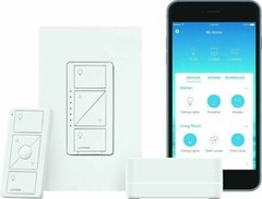 Lutron Caseta P-BDG-PKG1W Wireless Dimmer Kit with Smart Bridge – White
