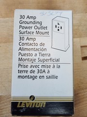 Leviton 55054 30A-125/250V Surface Mount Power Outlet, Black B00-55054 – NEW