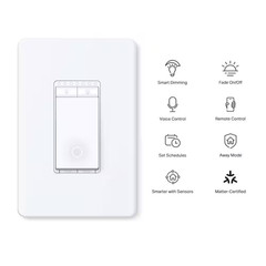 Smart Wi-Fi Light Dimmer Switch with Matter, White, 2-Year Limited Warranty