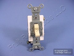 Leviton CS115-2I Ivory Single Pole Toggle Wall Light Switch Commercial Bulk 15A