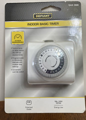 Defiant Indoor Basic Timer 24 Hour Programmable 544 068 Override Switch