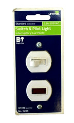 Leviton 15 Amp 120 VAC Standard White Single Pole Switch & Pilot Light 5226