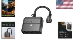 Waterproof Outdoor Light Timer with 3 Grounded Outlets for Dusk to Dawn Control