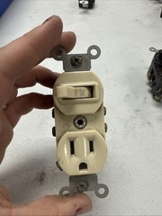 NOS Leviton Almond TAMPER RESISTANT Wall Toggle Light Switch Outlets 15A T5225-A