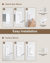 Wireless Remote Control Outlet Rocker Wall Switch 200FT 15A/1875W HighPower