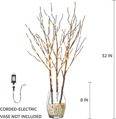 30” Lighted Brown Twig Branches with 150 LED Fairy Lights & Timer