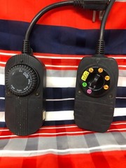 2 Black Outdoor Light Timers w/1 Outlet Each