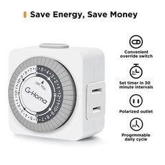 Timers for Electrical Outlets,4 Hour Indoor Plug-in 2Prong-1Outlet 2