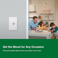 Lutron Toggler LED+ Dimmer Switch, 150 Watt, Single-Pole or 3-Way, TGCL-153PH-WH