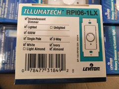 Leviton RPI06-1LX IllumaTech 600W 3-way Illuminated Rotary Dimmer Box of 10 ea