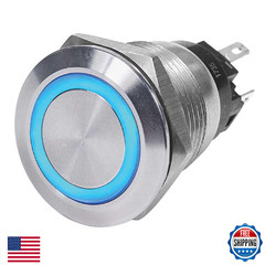 Blue Sea Systems 4160 10A OFF-ON Blue LED Push Button Switch