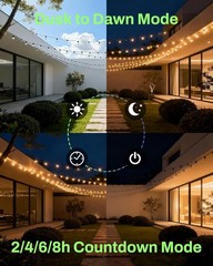Waterproof Outdoor Light Timer with 3 Grounded Outlets for Dusk to Dawn Control