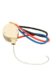 Ceiling Fan Pull Chain Switch, 3-Amp Single-Pole, 2-Circuit 4-Position, 1689-50,