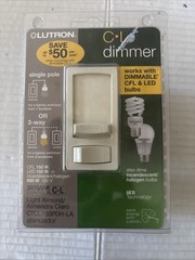Lutron CL Digital Dimmer Almond DVCL-153PH Single Pole or 3 Way