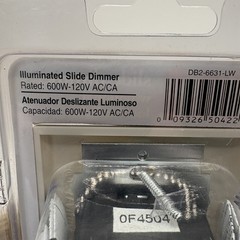 Do it Best Slide Dimmer Switch & Wall Plate #514373 Almond New. (49)