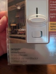 Lutron Fan Control & Switch 3 Fan Speeds On/Off Switch White SFSQ-LFH-WH Bx1
