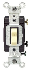 Leviton 20-Amp, 120/277-Volt, Toggle Single-Pole AC Quiet Leviton, Ivory