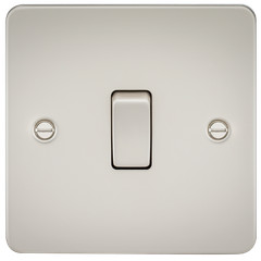 Flat Plate 20A 1G DP switch – pearl