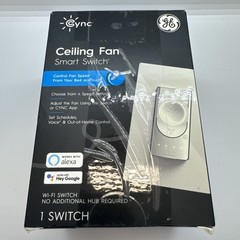 GE Cync Smart 1.5-Amp 4-speed Smart Touch Fan Control Wall Plate Included White