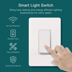 Smart Light Switch Single Pole Works with Alexa, Google Home and SmartThings,…
