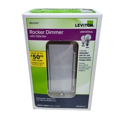 Leviton Decora DSL06-LG Rocker Dimmer with Slide Bar Light Gray 600W