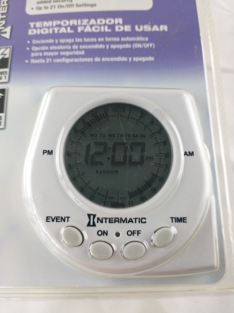 Intermatic DT500CH Digital Lamp Timer Self-Adjusting 21 Settings New ⏰
