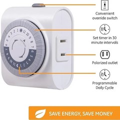 GE Indoor Plug-in Basic Timer Indoor Plug , Lights New Open Box
