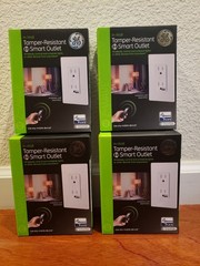 4 New GE In-Wall Tamper-Resistant EZ Smart Outlet ZW1002 Z-Wave Plus