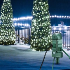 DEWENWILS Outdoor Power Strip Timer, Yard Stake ChristmasTimer Dusk to Dawn