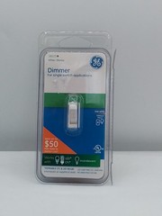 GE DIMMER WHITE SINGLE SWITCH APPLICATION FOR SINGLE POLE CFL LED BULBS NEW NOS