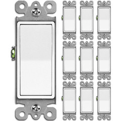 100 Pack Single-Pole Decorator Light Switch, Paddle Wall Switch, 15A 120/277V, O