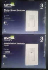 NEW 2 Sets-Leviton Decora Motion Sensor In-Wall Switch, Auto-On, White DOS02-3PK