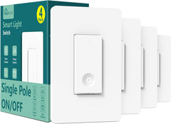 Smart Switch 4 Pack, 2.4Ghz Wifi Light Switch Single-Pole, Neutral Wire Required