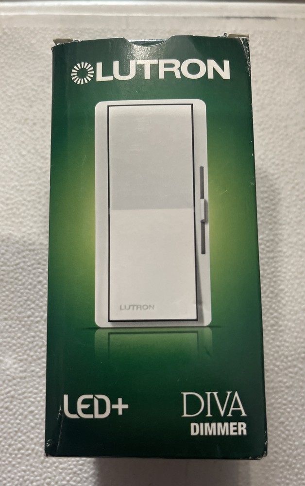 1-Lutron Diva Rocker Paddle Dimmer Switch LED Halogen Incandescent 1 Pole/3Way